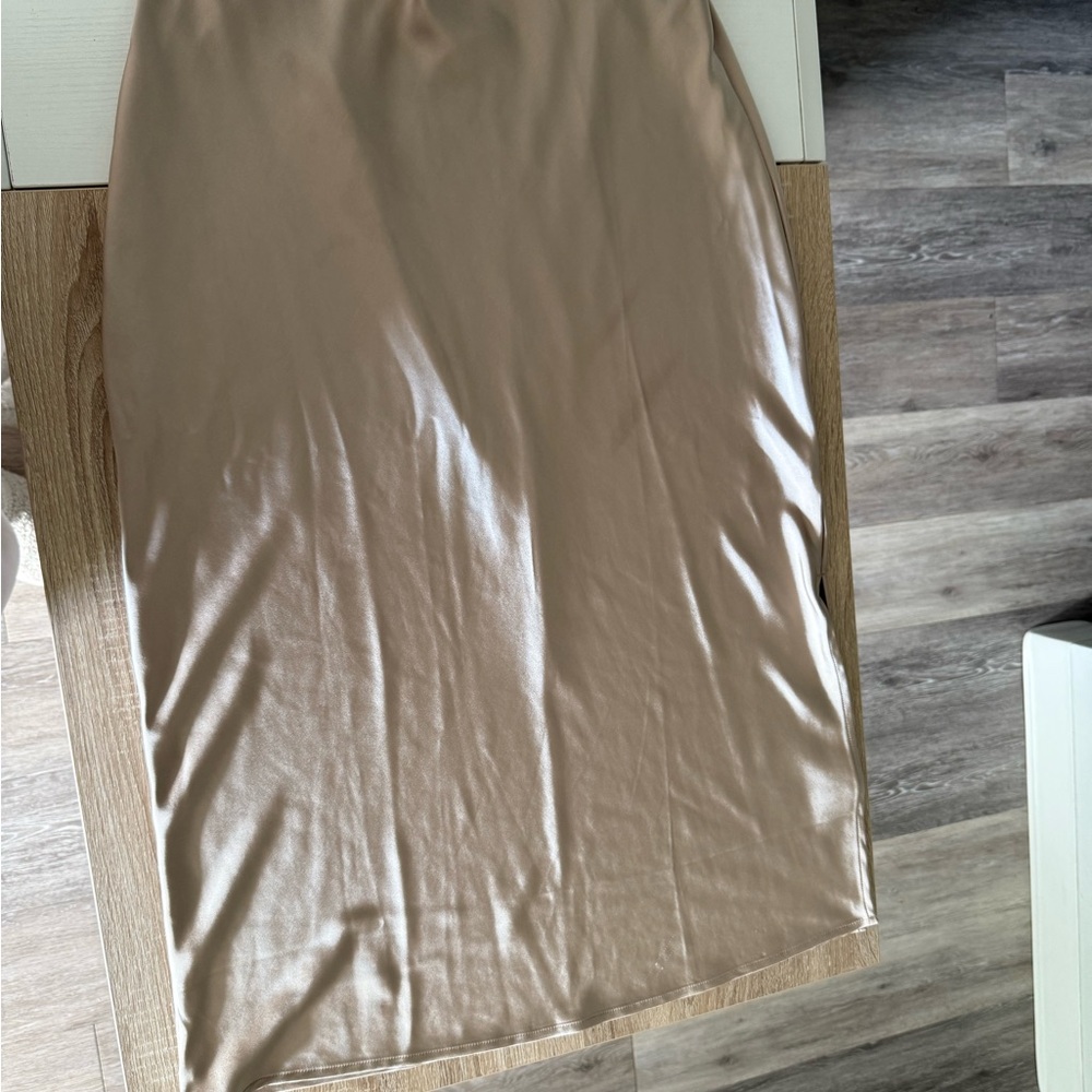 Old Navy Tan Gold Midi Pencil Skirt Casual